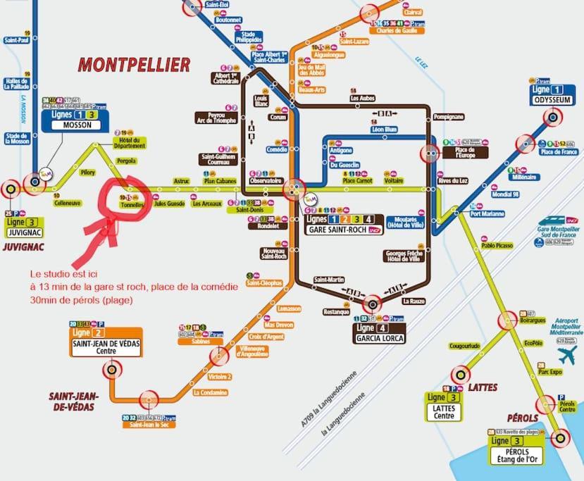Studio 50M Tram Parking Gratuit 13Min Gare Montpellier Extérieur photo